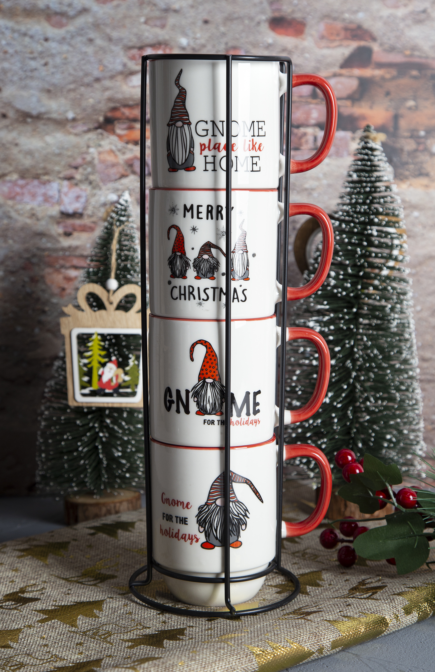 ​CHANGSHA HAPPY GO New Bone China Mugs with Christmas Gnome Decals |happygodinnerware.com