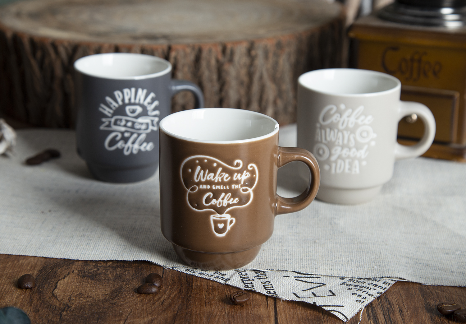 ​CHANGSHA HAPPY GO Colored Glaze New Bone China Mugs with Under-Glaze Silk Screen Printing |happygodinnerware.com
