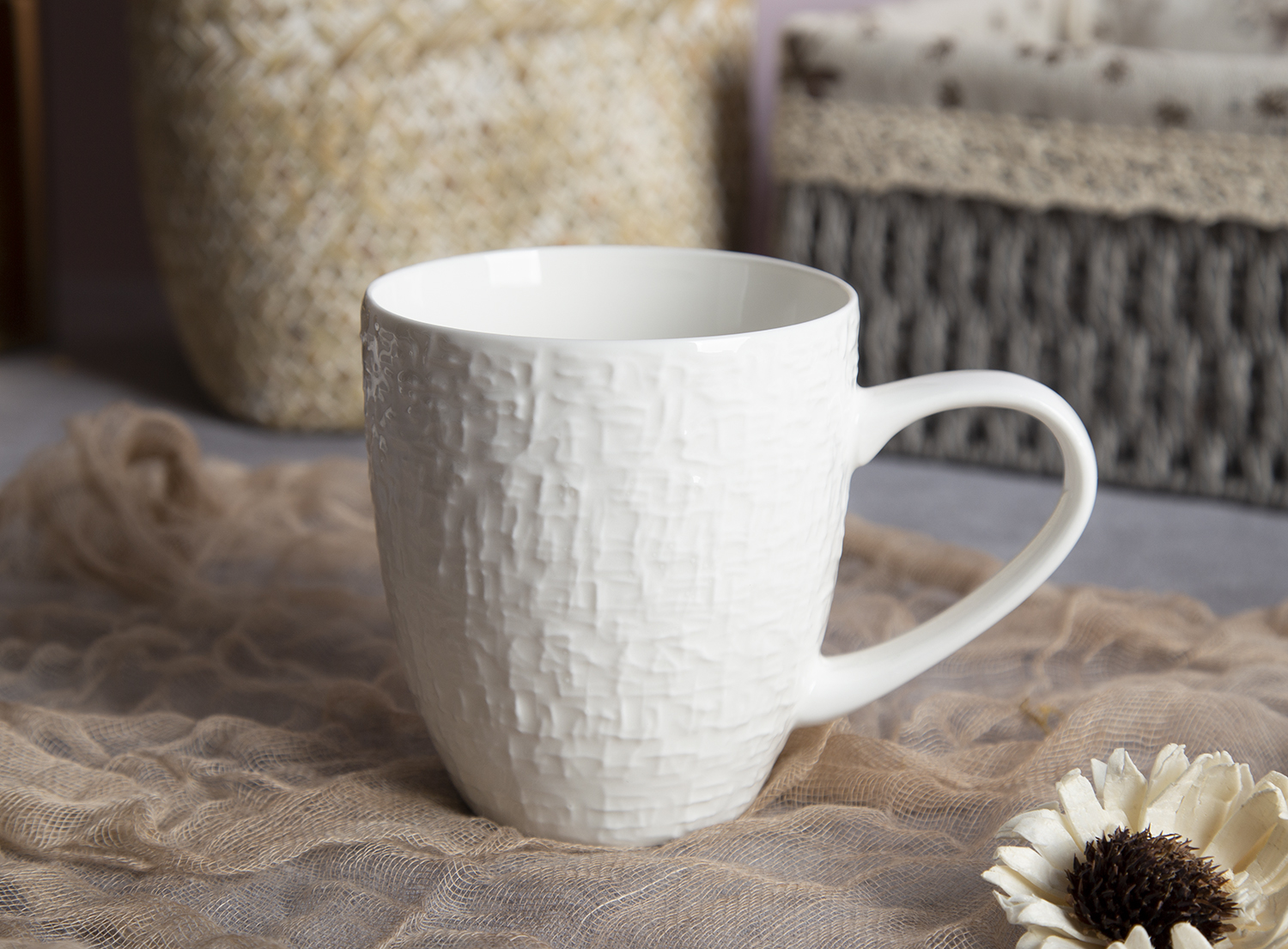 CHANGSHA HAPPY GO Woven Texture Embossed Bone China Dinnerware |happygodinnerware.com