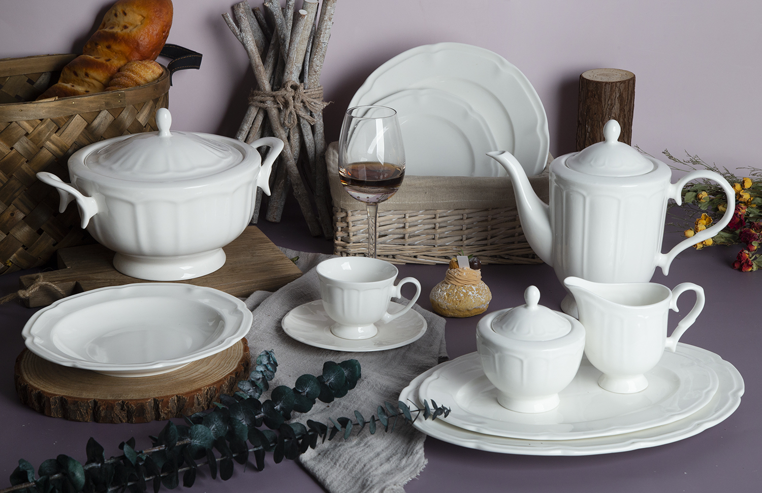 CHANGSHA HAPPY GO Earl Grey Embossed New Bone China Dinnerware | happygodinnerware.com