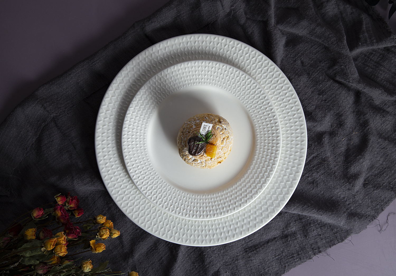 CHANGSHA HAPPY GO New Bone China Rice Grain Embossed Dinnerware | happygodinnerware.com