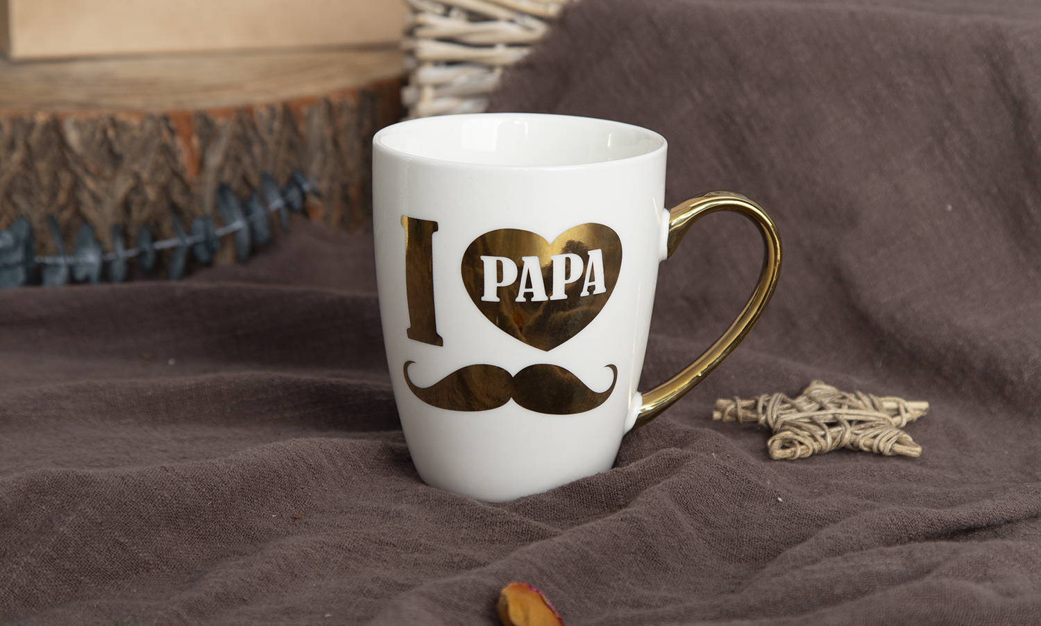 CHANGSHA HAPPY GO Father's Day Electroplated Mug in New Bone China with Gold Handle & Graphic Designs |happygodinnerware.com