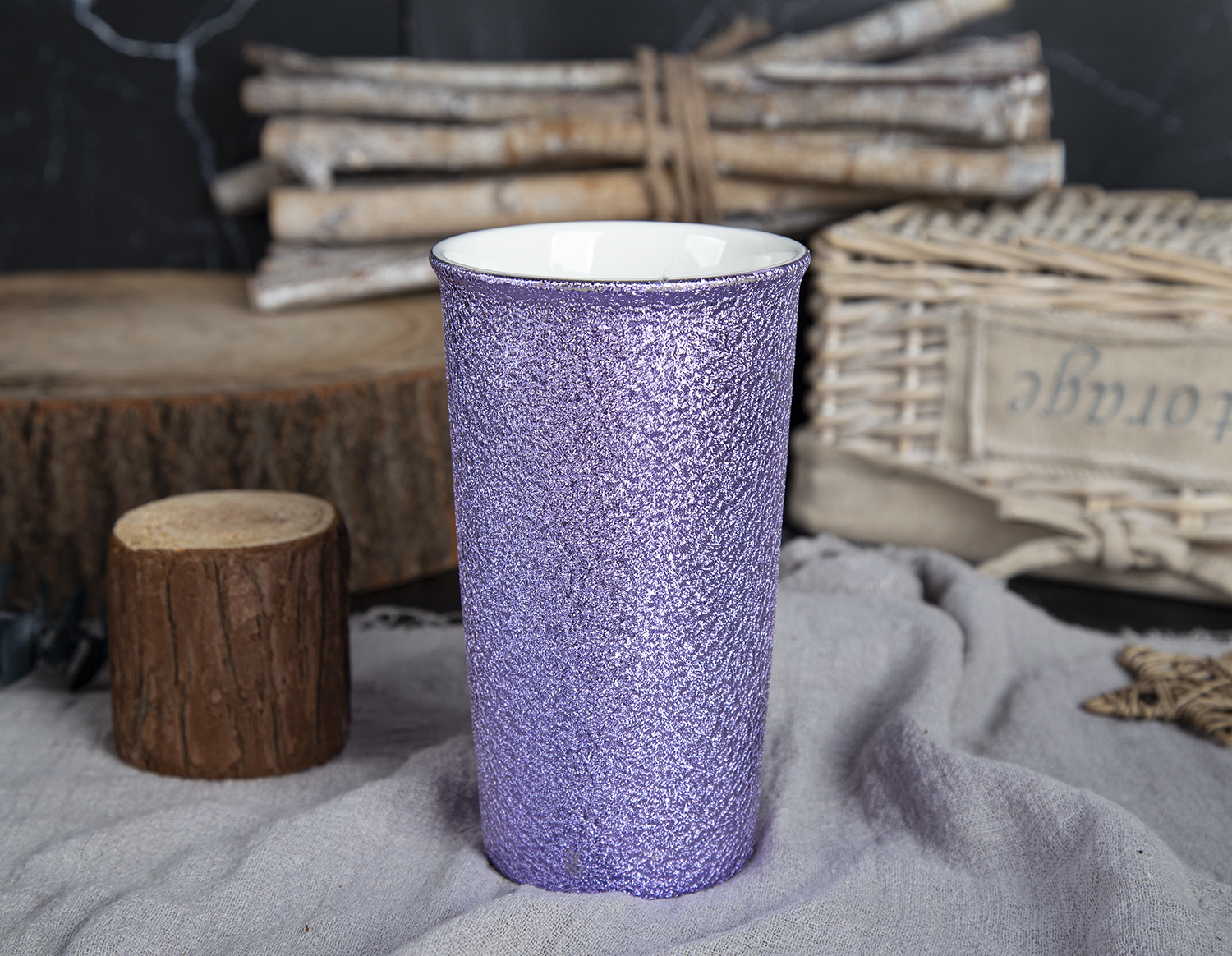 CHANGSHA HAPPY GO Metallic Cracked Texture Tall Mug in New Bone China with Electroplated Gradient Finish |happygodinnerware.com
