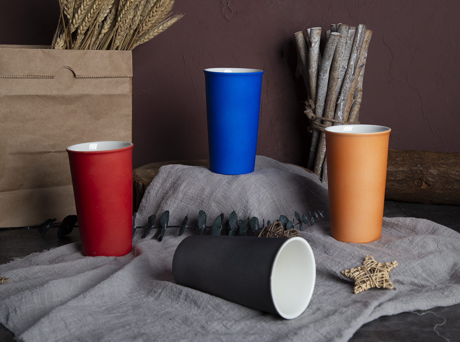 CHANGSHA HAPPY GO Gradient Electroplated Tall Mug in New Bone China with Soft Ombre Color Finish |happygodinnerware.com
