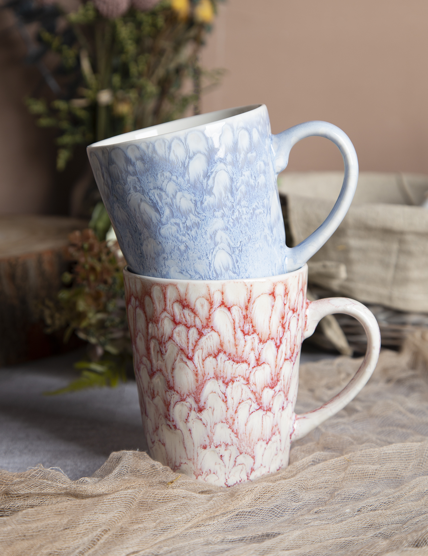 CHANGSHA HAPPY GO Reactive Glaze New Bone China Dinnerware Set with Ink Vein Pattern |happygodinnerware.com