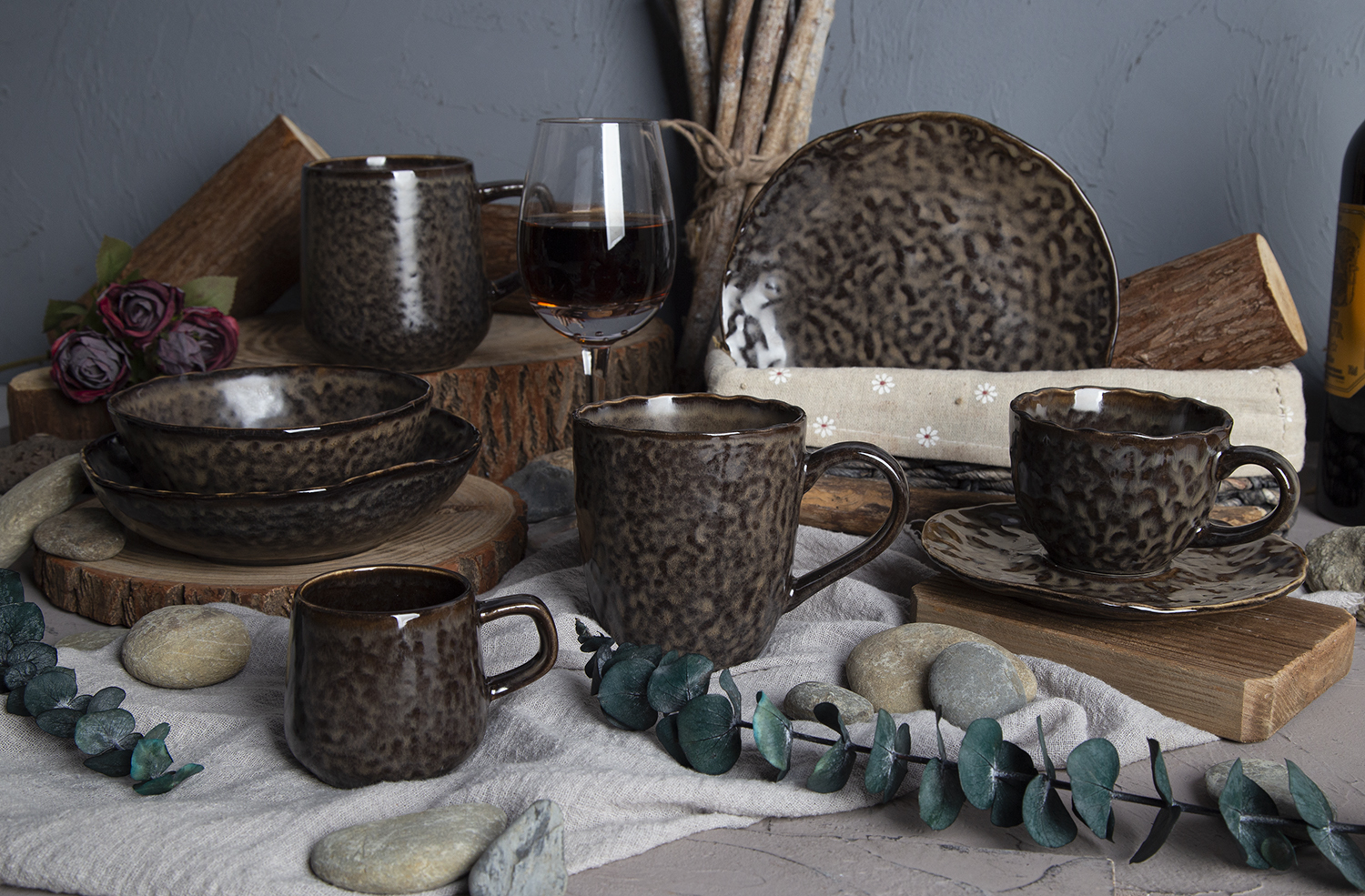 CHANGSHA HAPPY GO Amber Rippling Reactive Stoneware |happygodinnerware.com