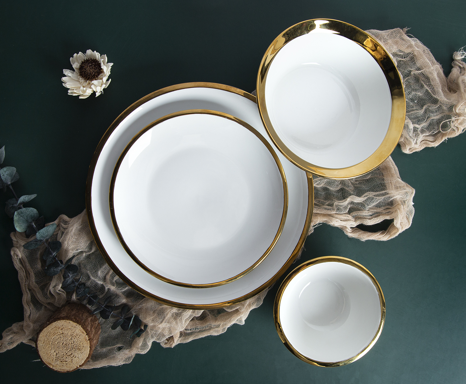 ​CHANGSHA HAPPY GO White Porcelain Dinnerware with Thick Gold Rim |happygodinnerware.com