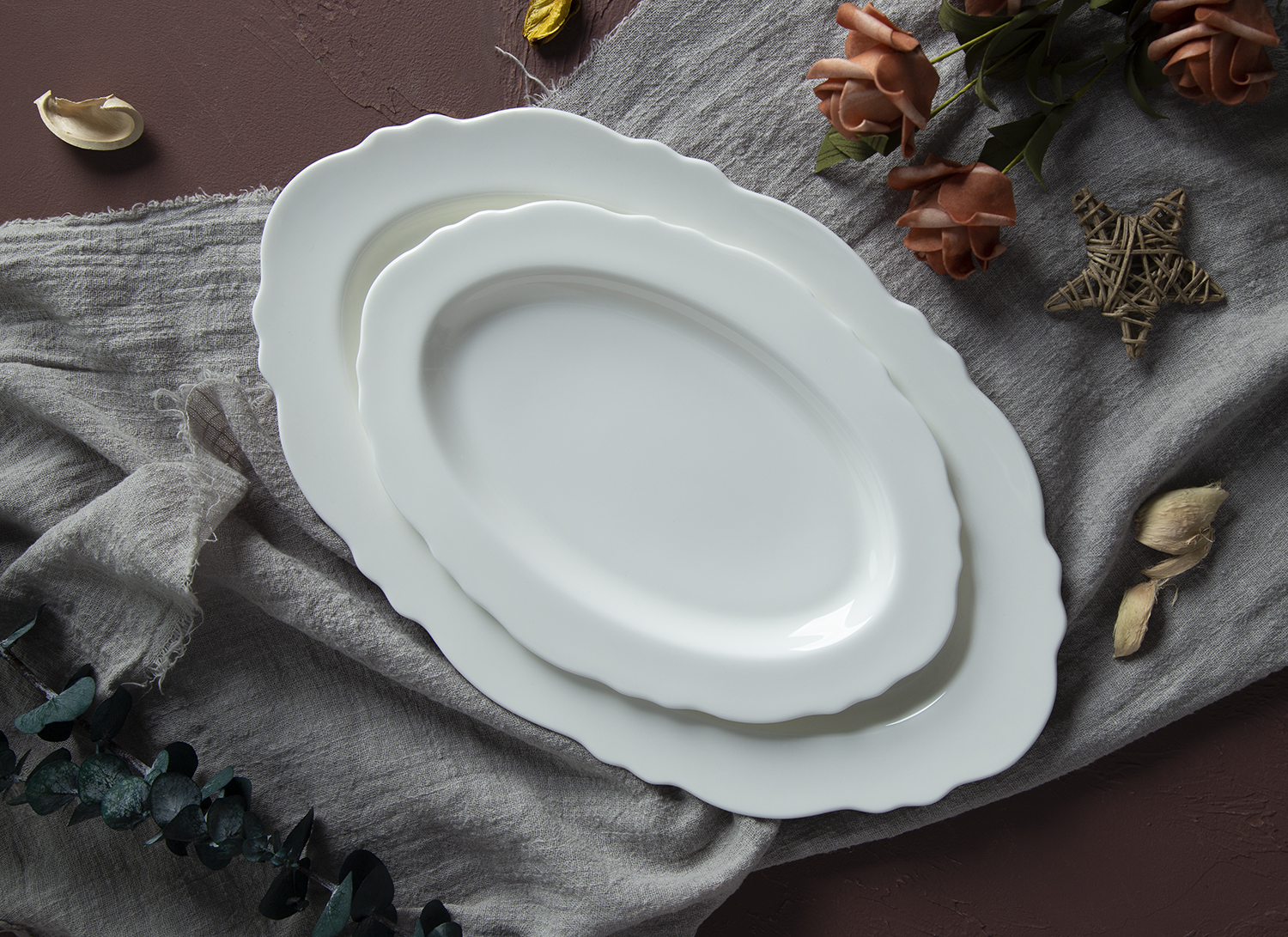 CHANGSHA HAPPY GO Royal Scallop-Edge Embossed Bone China Soup Tureen & Plate Collection | happygodinnerware.com
