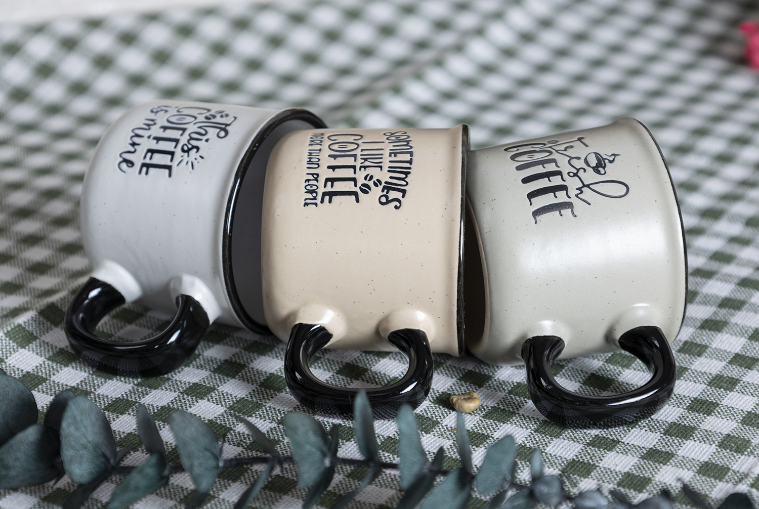 CHANGSHA HAPPY GO Color Glazed Stoneware Coffee Mugs with Screen Printing | happygodinnerware.com