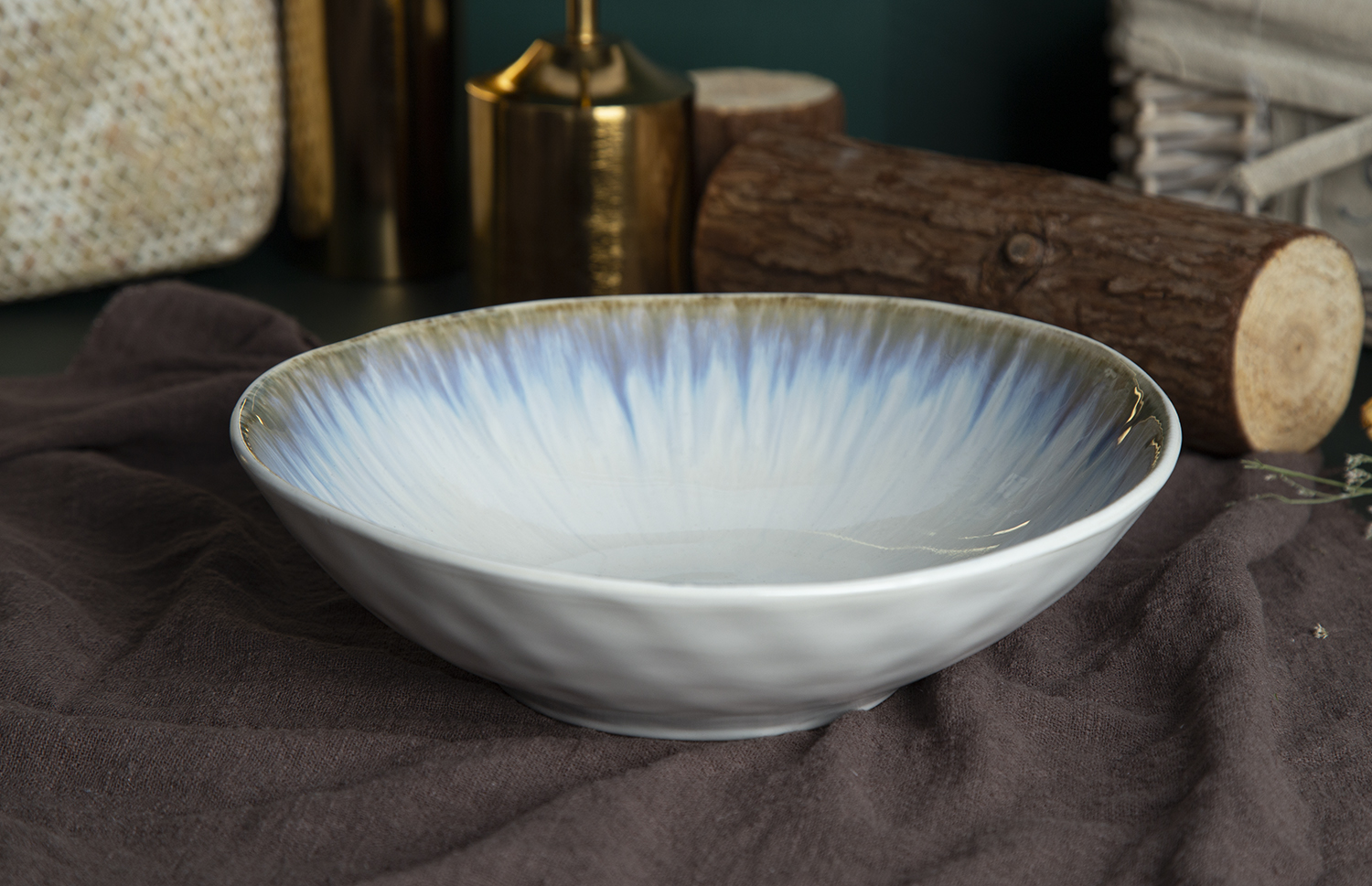 CHANGSHA HAPPY GO Blue-Drip Reactive Glaze Stoneware Collection |happygodinnerware.com