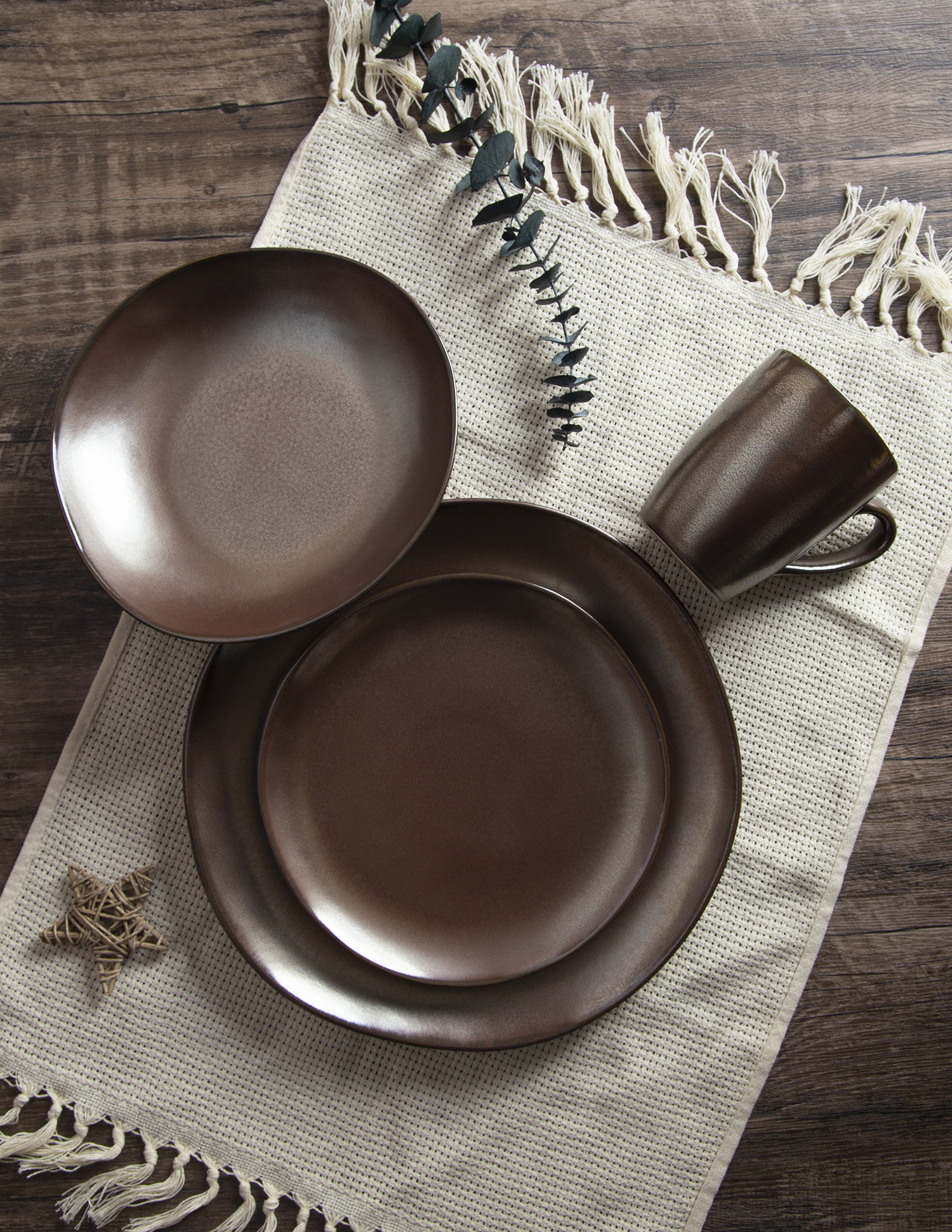 CHANGSHA HAPPY GO Rustic Brown Reactive Glaze Stoneware | happygodinnerware.com