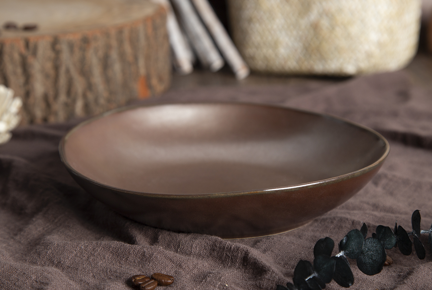CHANGSHA HAPPY GO Rustic Brown Reactive Glaze Stoneware | happygodinnerware.com