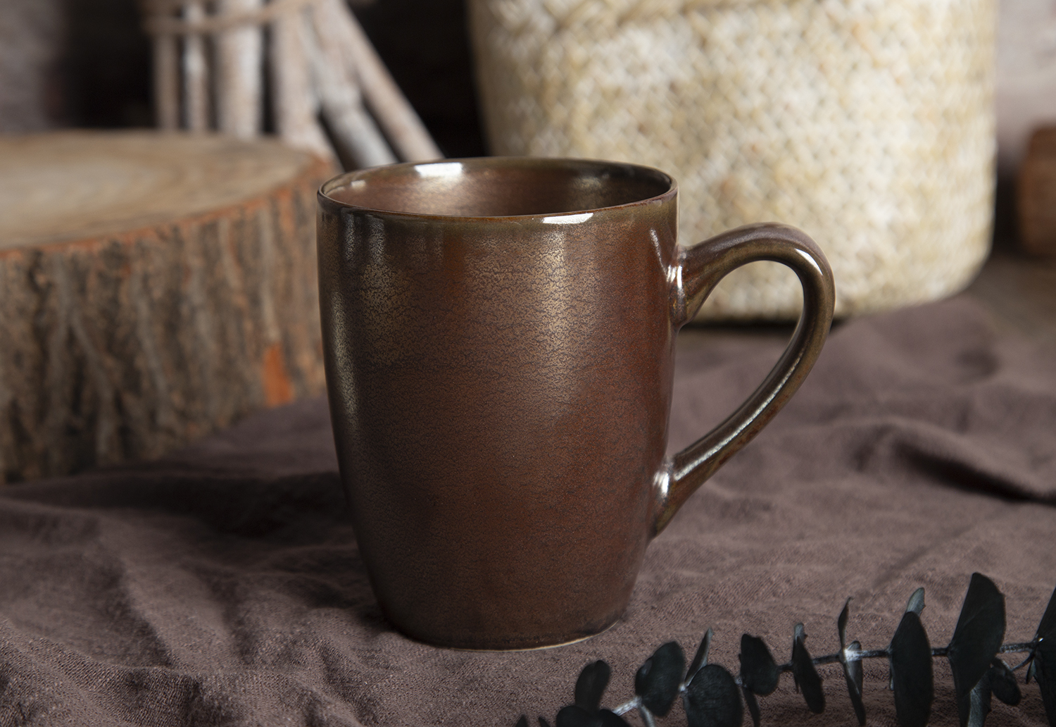CHANGSHA HAPPY GO Rustic Brown Reactive Glaze Stoneware | happygodinnerware.com