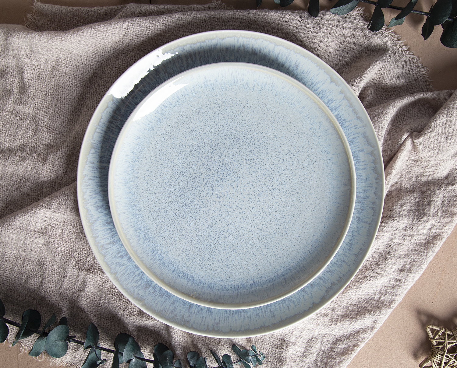 CHANGSHA HAPPY GO Irregular Blue Radial Reactive Glaze Stoneware Dinnerware Set | happygodinnerware.com