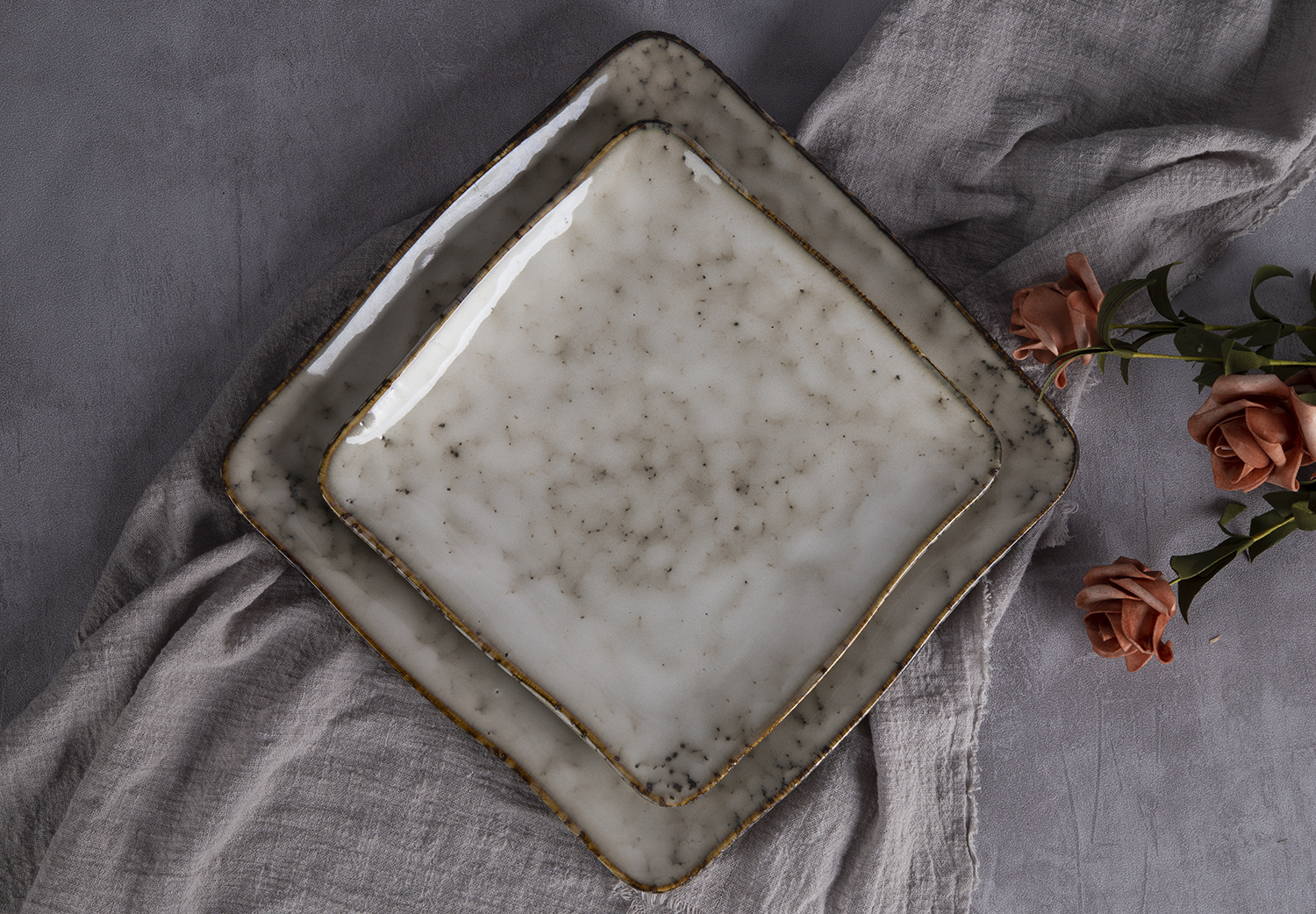 CHANGSHA HAPPY GO Asymmetrical Mint Green Reactive Glaze Stoneware Serveware Collection | happygodinnerware.com