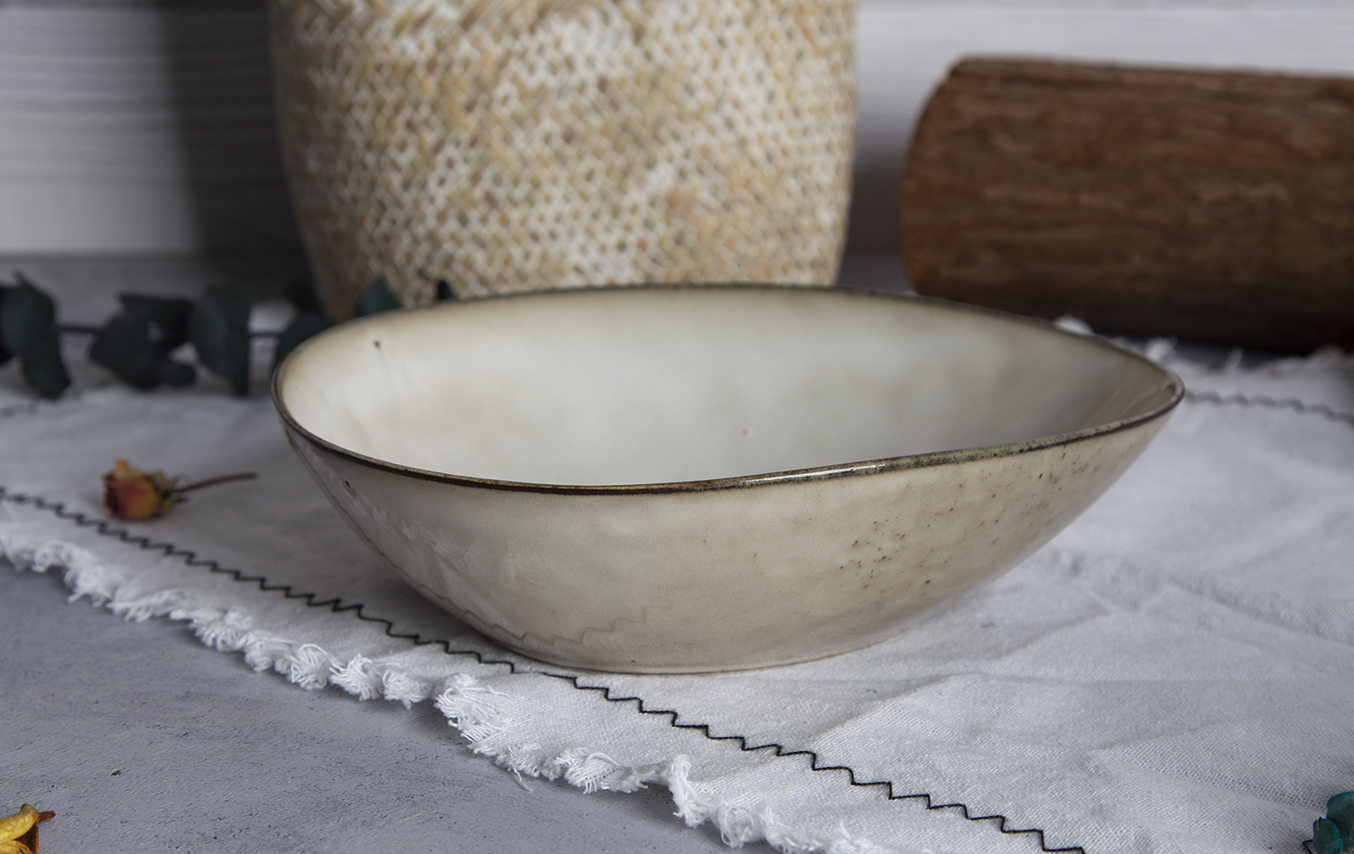 CHANGSHA HAPPY GO Asymmetrical Mint Green Reactive Glaze Stoneware Serveware Collection | happygodinnerware.com