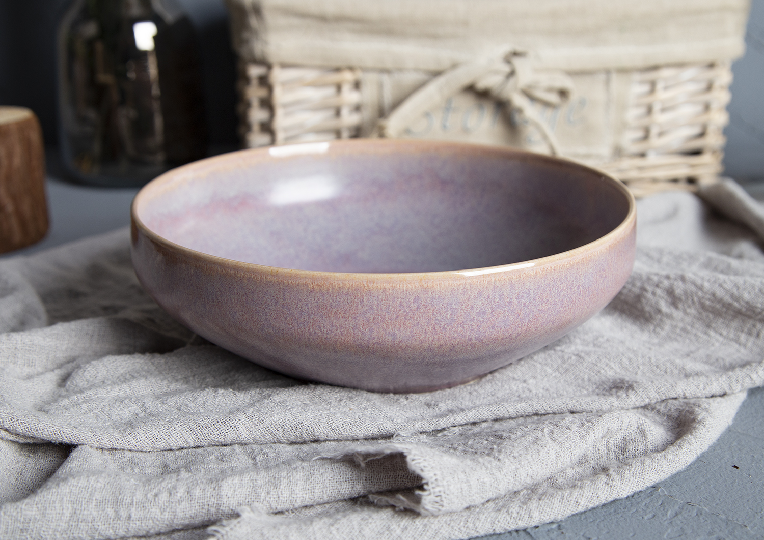 CHANGSHA HAPPY GO Reactive Glaze Stoneware with Elegant Pink Tone | happygodinnerware.com