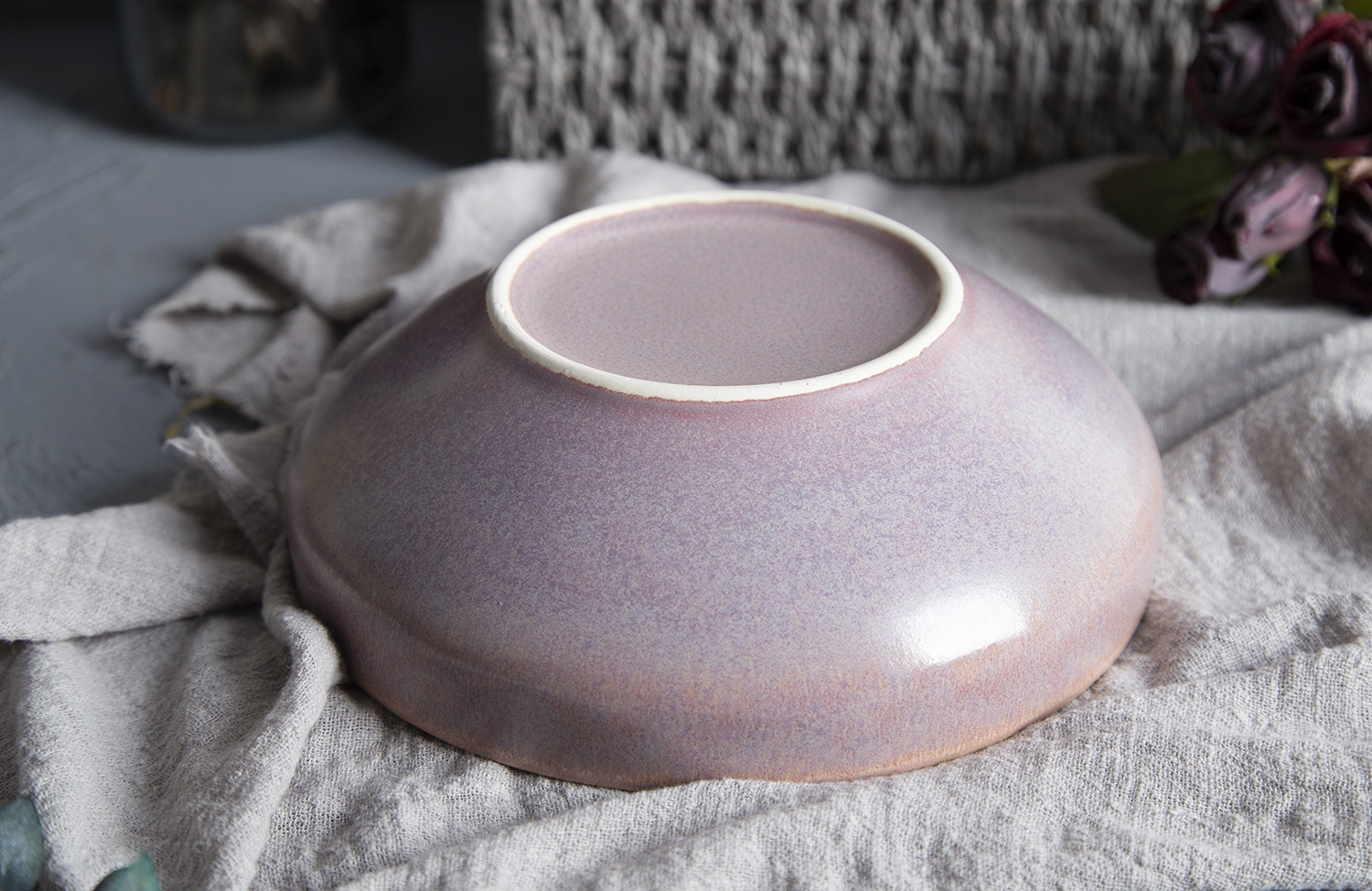 CHANGSHA HAPPY GO Reactive Glaze Stoneware with Elegant Pink Tone | happygodinnerware.com