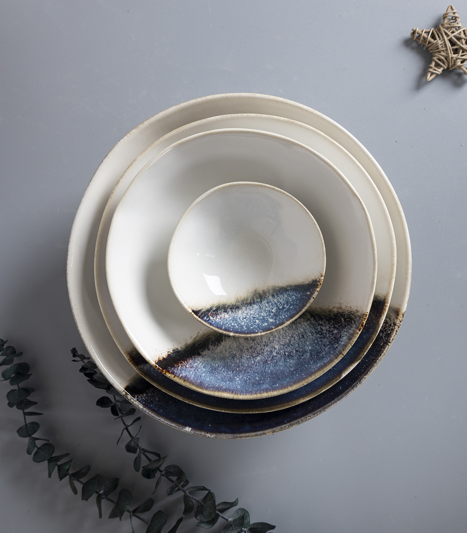 CHANGSHA HAPPY GO  Elegant Reactive Glaze Crackle Stoneware Dinnerware Set in Mystical Purple  |happygodinnerware.com
