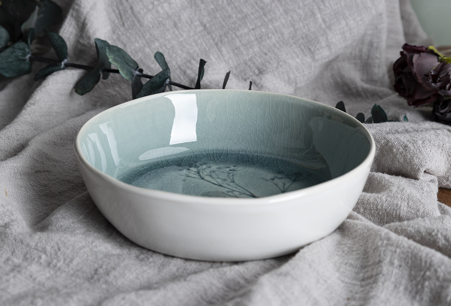 CHANGSHA HAPPY GO Textured Matte Stoneware with Celadon Reactive Glaze and Rustic Finish |Dopamine Series Ceramics  |happygodinnerware.com