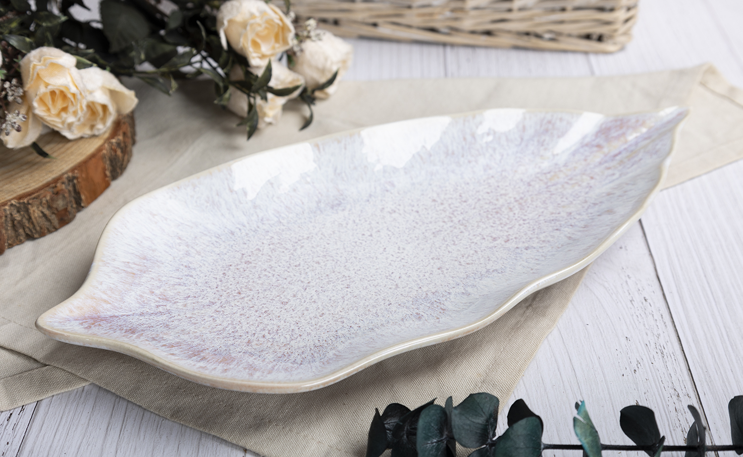 CHANGSHA HAPPY GO  Pastel Rose Reactive Crackle Glaze Ceramic Set with Artistic Pink Splatter Effect |Dopamine Series Ceramics  |happygodinnerware.com