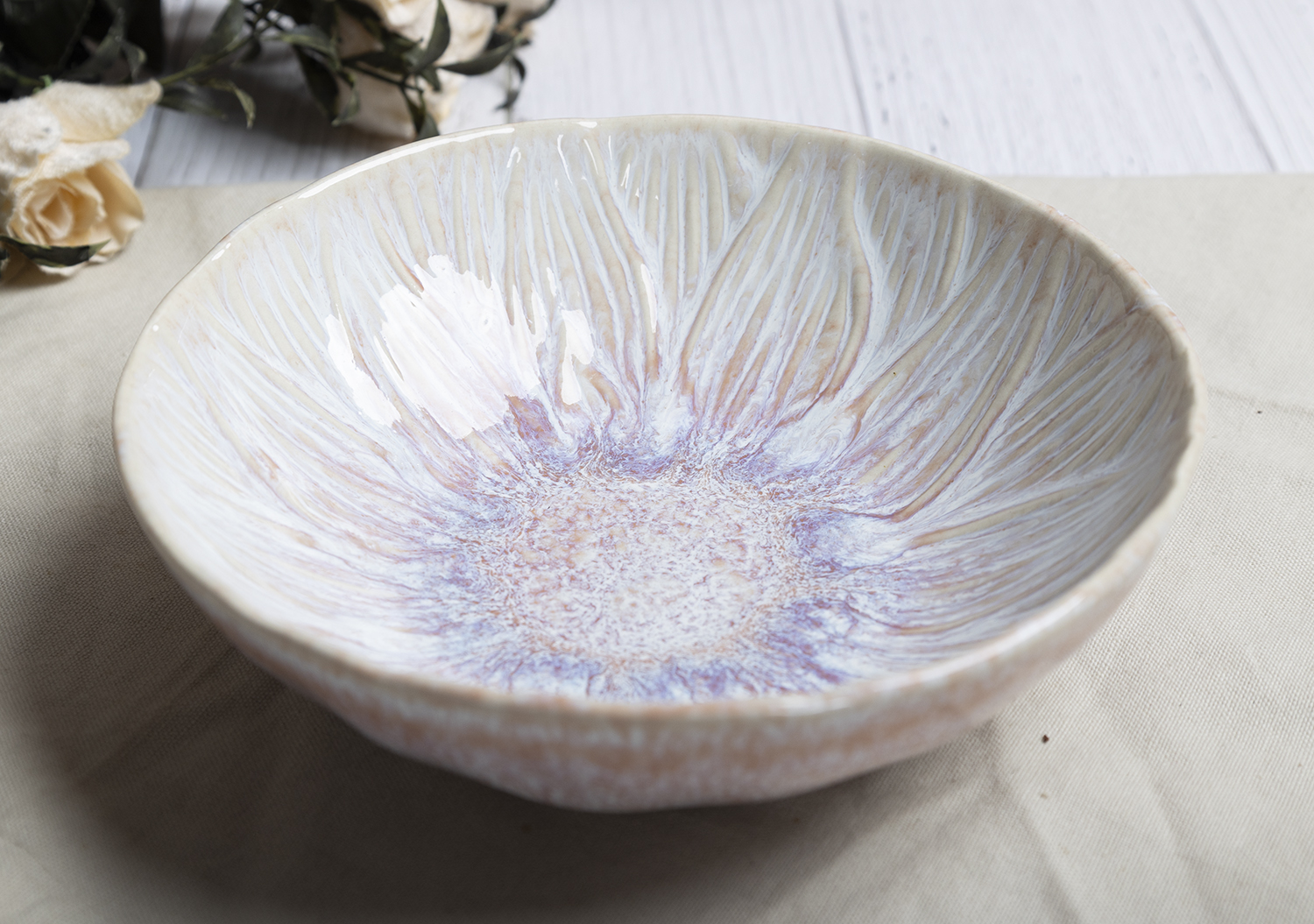 CHANGSHA HAPPY GO  Pastel Rose Reactive Crackle Glaze Ceramic Set with Artistic Pink Splatter Effect |Dopamine Series Ceramics  |happygodinnerware.com