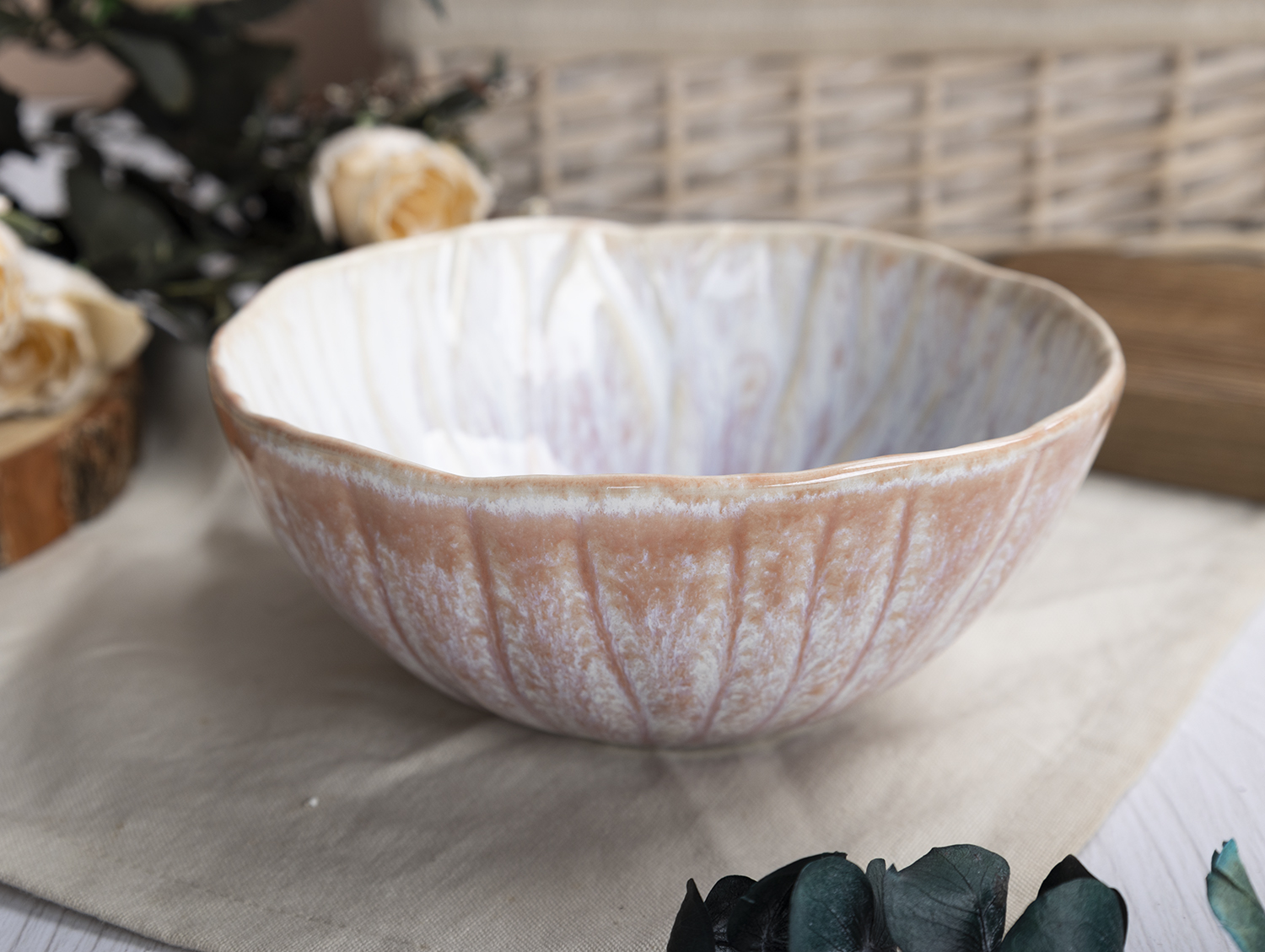 CHANGSHA HAPPY GO  Pastel Rose Reactive Crackle Glaze Ceramic Set with Artistic Pink Splatter Effect |Dopamine Series Ceramics  |happygodinnerware.com