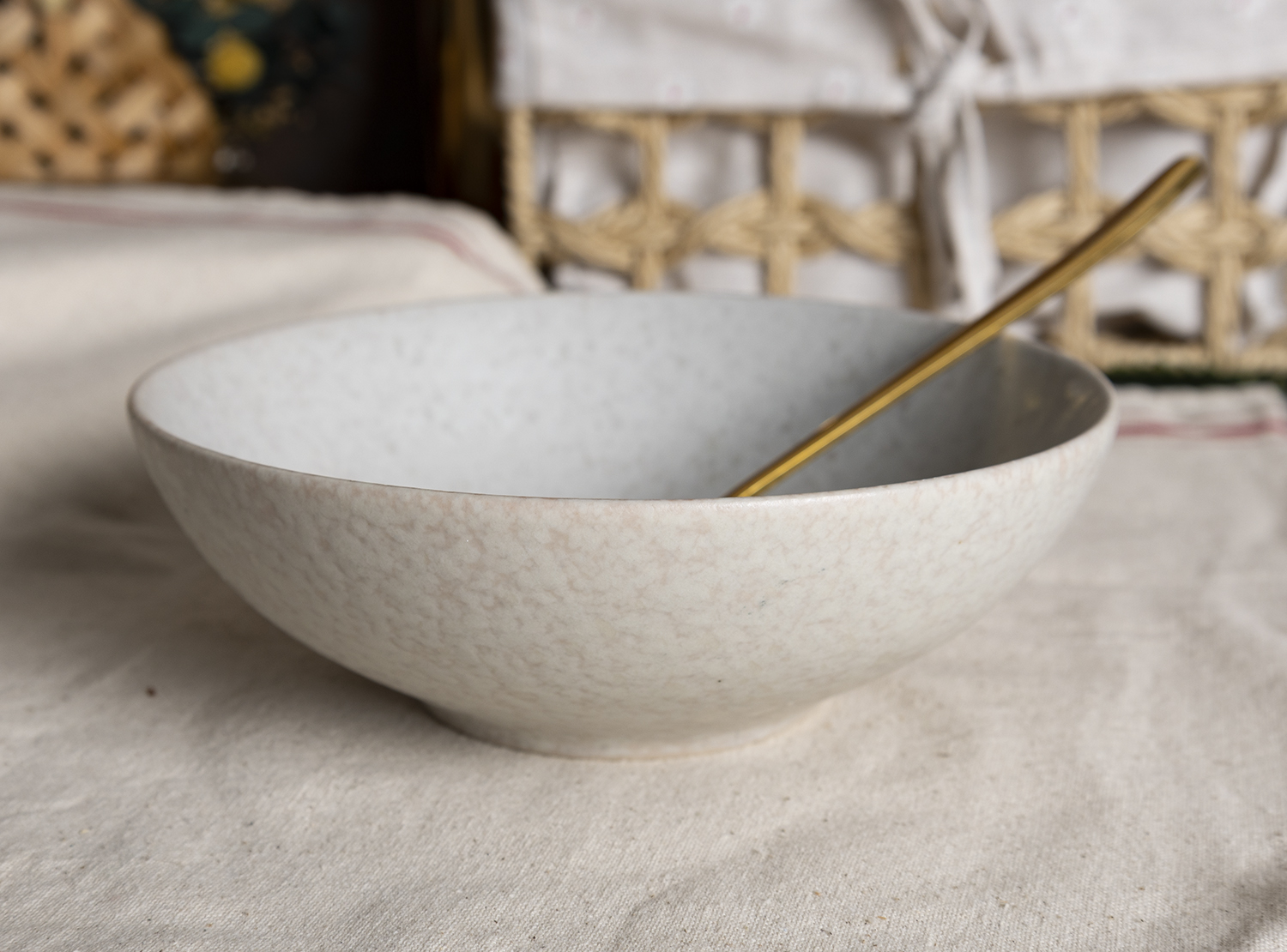 ​CHANGSHA HAPPY GO  Modern Ivory Reactive Glazed Stoneware Dinnerware Set with Speckled Texture Finish |happygodinnerware.com