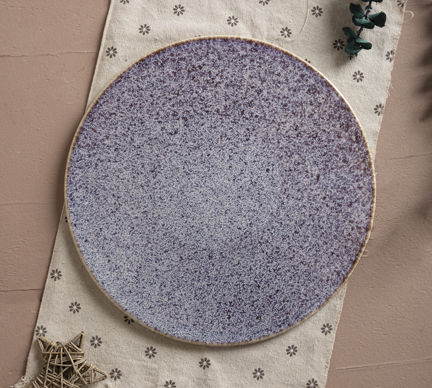 ​CHANGSHA HAPPY GO  Unique Reactive Glaze Stoneware Table Set with Lavender-Brown Floral Crystalline Texture |Dopamine Series Ceramics  |happygodinnerware.com