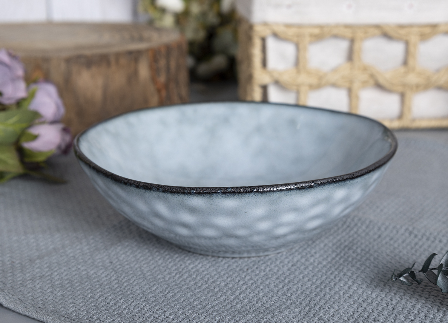 ​CHANGSHA HAPPY GO  Aqua Sky Reactive Glaze Stoneware Dinner Set with Frosted Edge Design |Dopamine Series Ceramics  |happygodinnerware.com