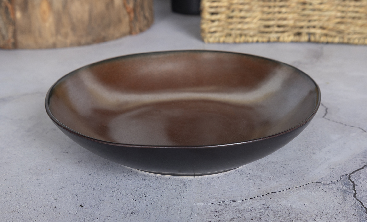 ​CHANGSHA HAPPY GO  Elegant Dark Bronze Metallic Reactive Glazed Stoneware Dinner and Coffee Set  |happygodinnerware.com