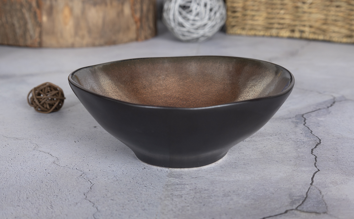 ​CHANGSHA HAPPY GO  Elegant Dark Bronze Metallic Reactive Glazed Stoneware Dinner and Coffee Set  |happygodinnerware.com