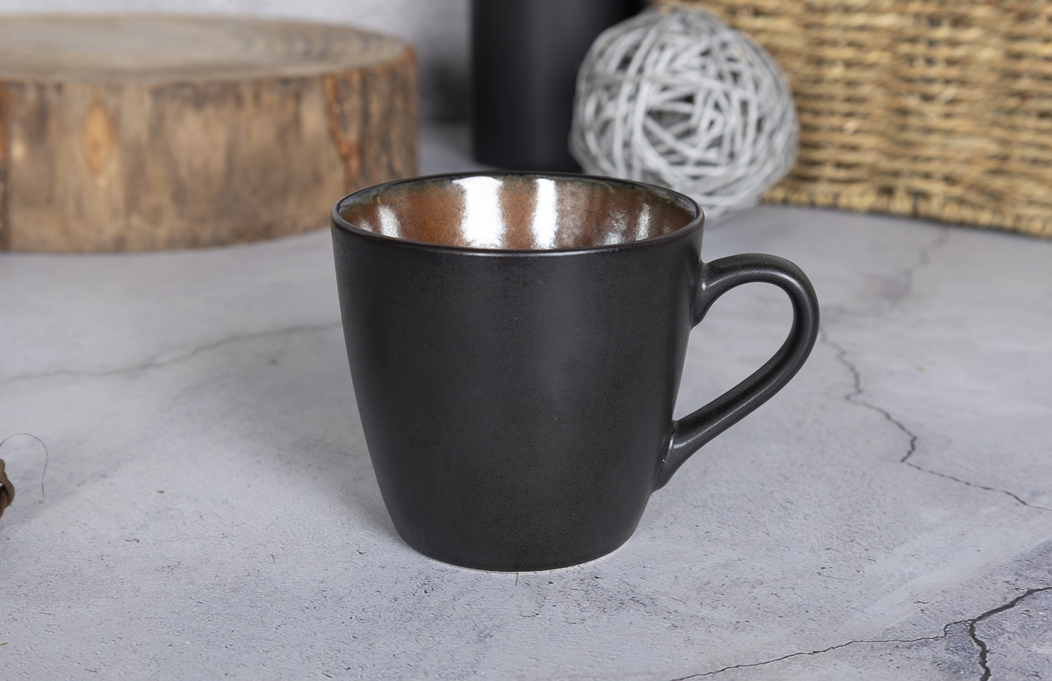 ​CHANGSHA HAPPY GO  Elegant Dark Bronze Metallic Reactive Glazed Stoneware Dinner and Coffee Set  |happygodinnerware.com