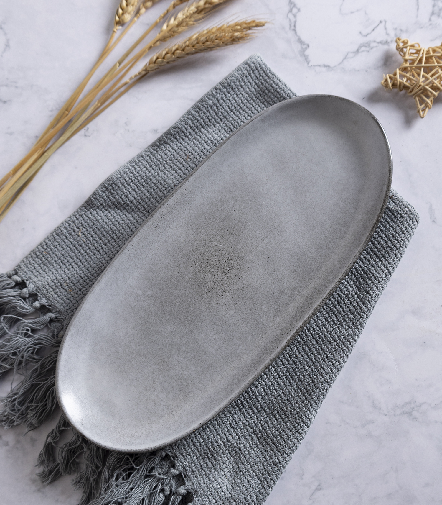 ​CHANGSHA HAPPY GO  Rustic Elegance Matte Grey Stoneware Dinnerware Set with Reactive Glaze Finish |happygodinnerware.com
