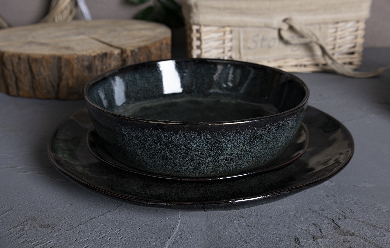 CHANGSHA HAPPY GO Multi-Color Reactive Glaze Stoneware Dinnerware Set | Artisan Kiln-Fired Tableware in Wabi-Sabi Style | Plates, Bowls & Mugs for Home & Hospitality|happygodinnerware.com