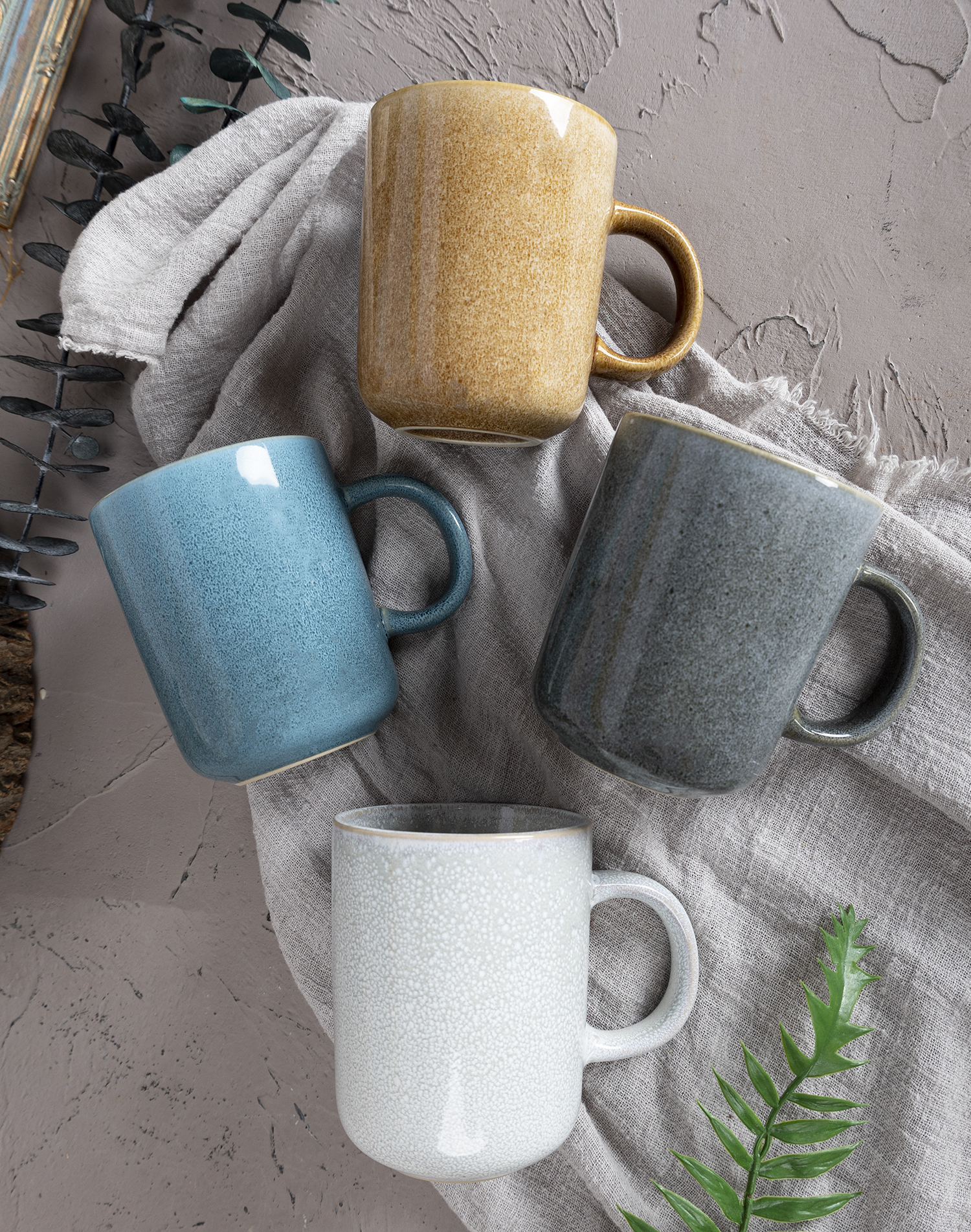 CHANGSHA HAPPY GO  Vintage Reactive Glaze Stoneware Bowl and Mug Set for Cozy Dining Experience  |happygodinnerware.com