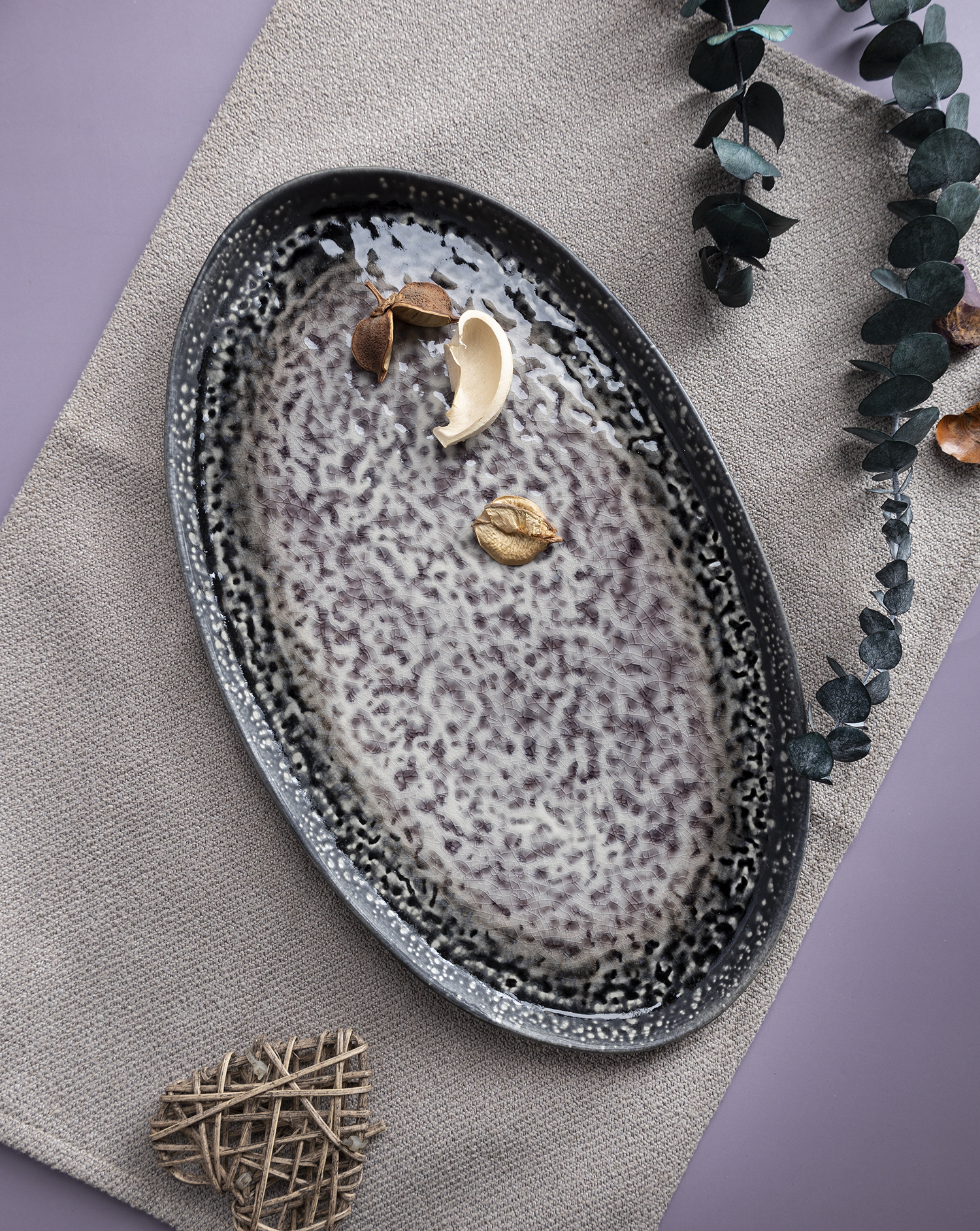 CHANGSHA HAPPY GO  Handcrafted Reactive Glaze Stoneware Dinnerware Set in Elegant Violet Crystal Pattern |Dopamine Series Ceramics  |happygodinnerware.com