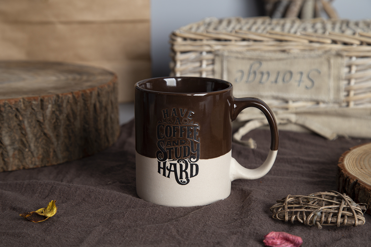 CHANGSHA HAPPY GO Stoneware Coffee Mugs with Fun Text Prints | happygodinnerware.com