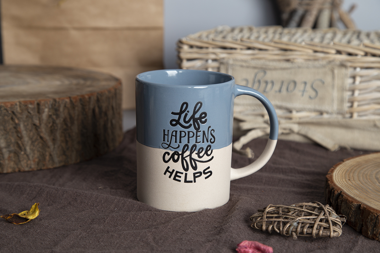 CHANGSHA HAPPY GO Stoneware Coffee Mugs with Fun Text Prints | happygodinnerware.com