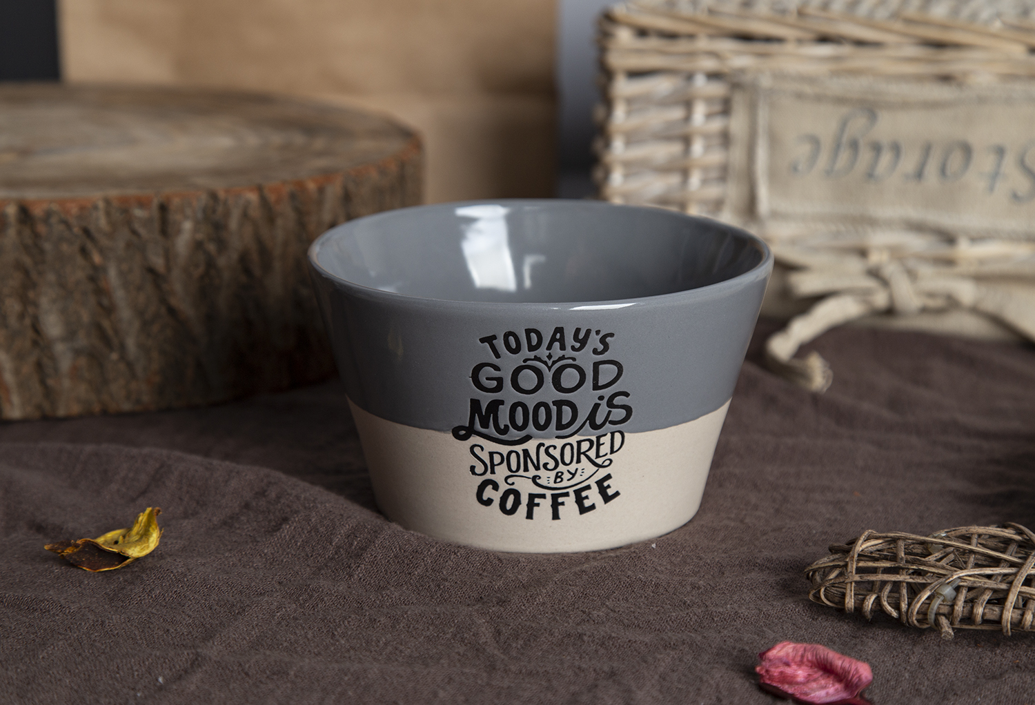 CHANGSHA HAPPY GO Stoneware Coffee Mugs with Fun Text Prints | happygodinnerware.com