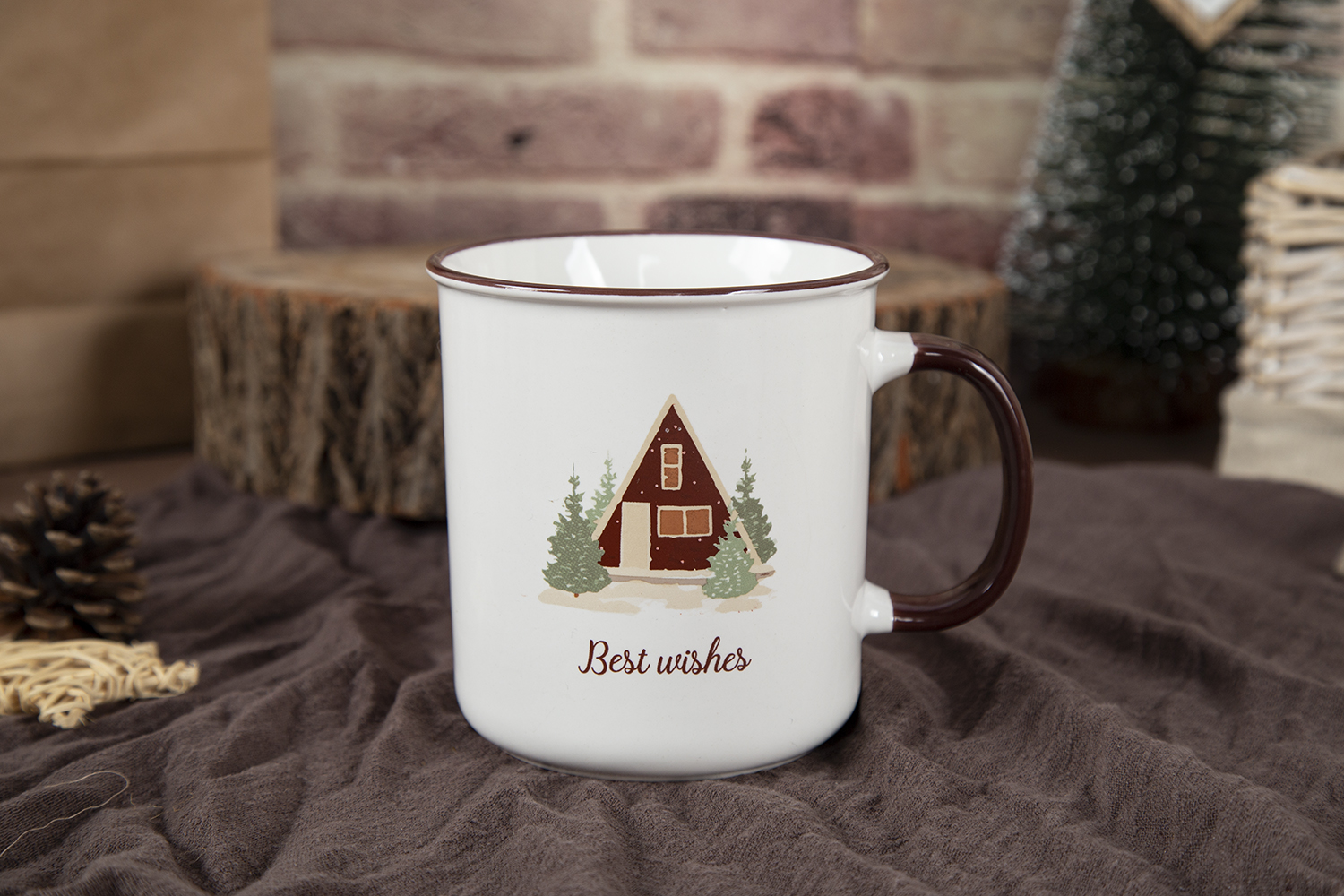 CHANGSHA HAPPY GO Christmas Themed Stoneware Mugs with Holiday Decals | happygodinnerware.com