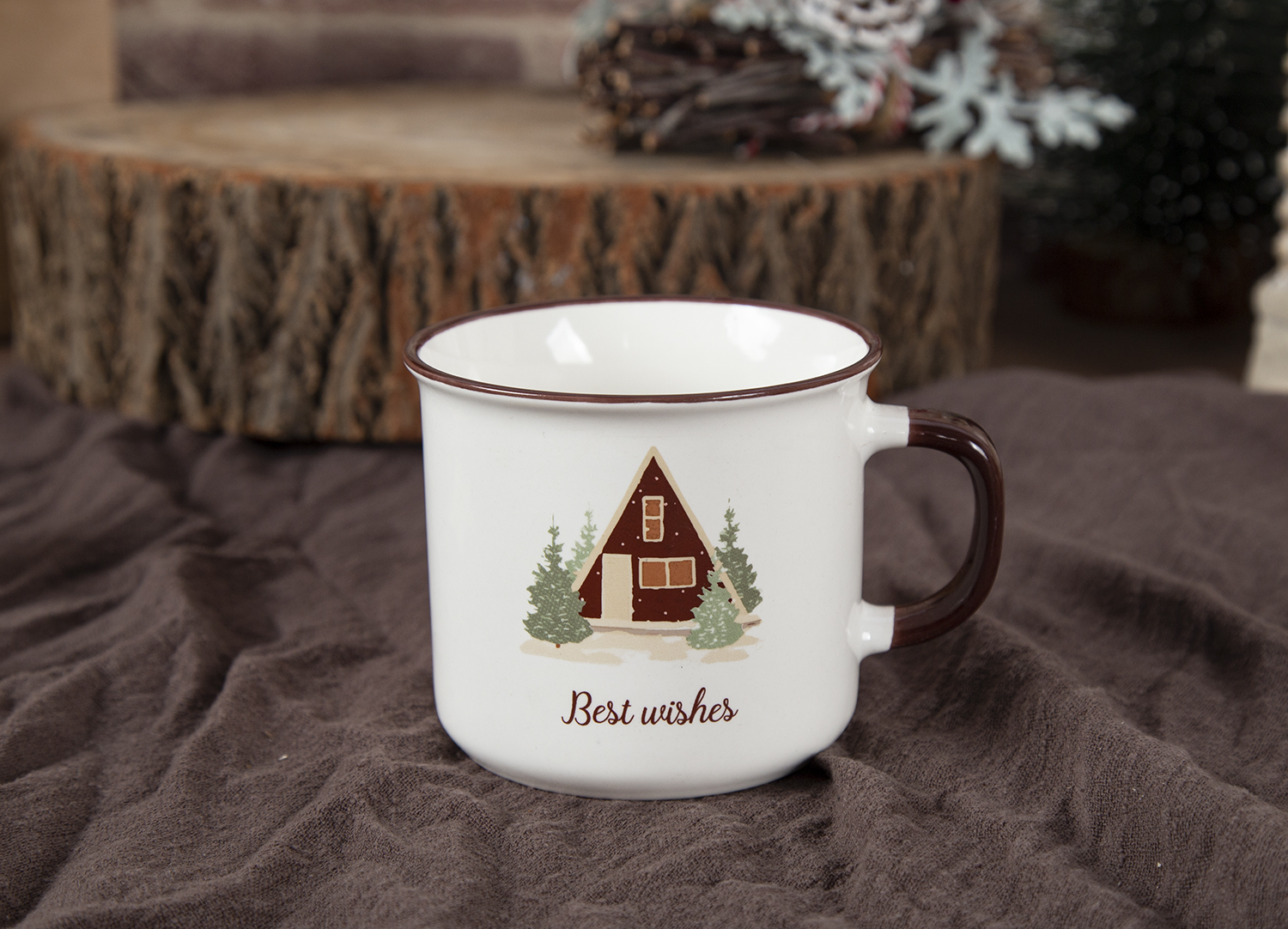 CHANGSHA HAPPY GO Christmas Themed Stoneware Mugs with Holiday Decals | happygodinnerware.com