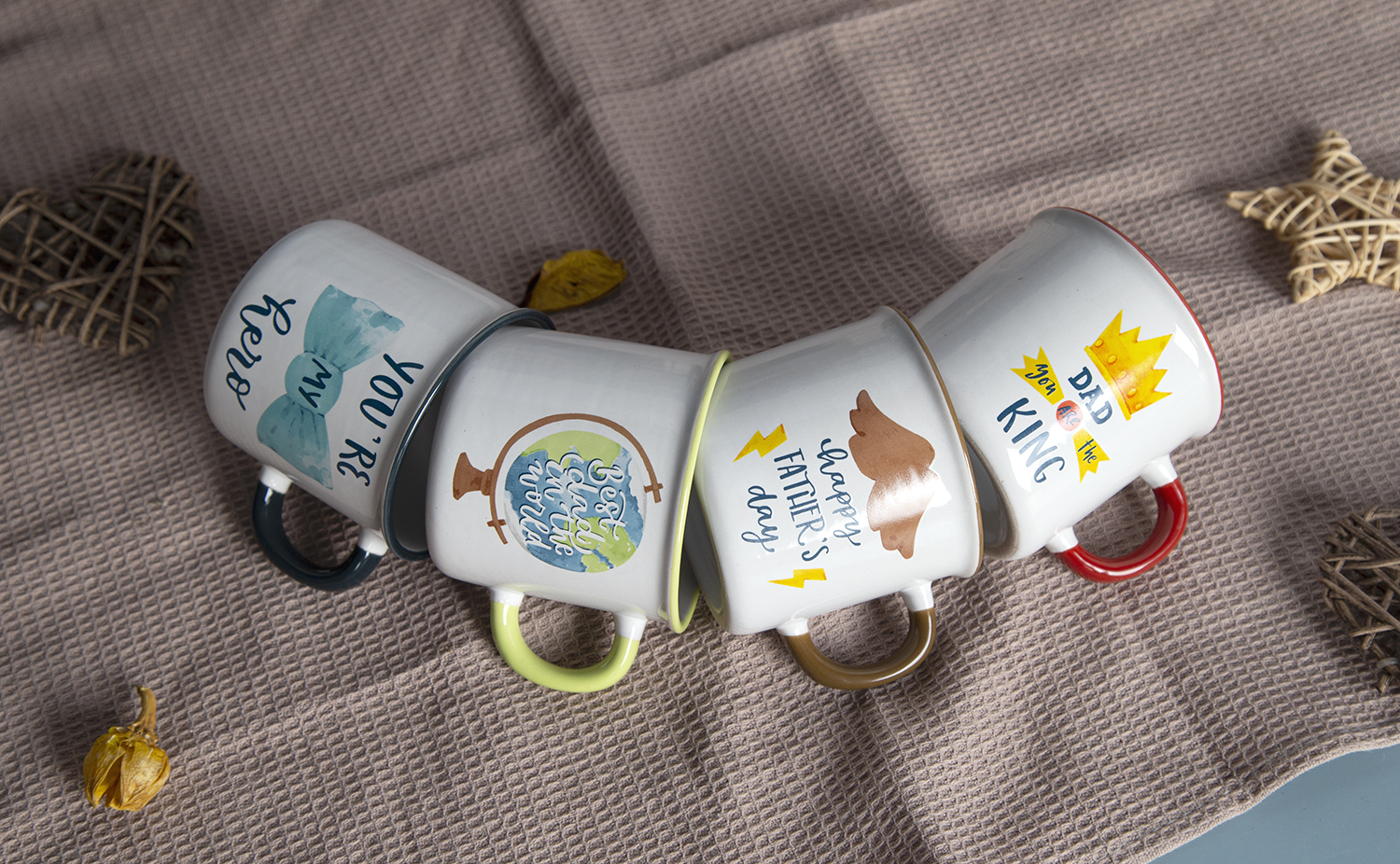 CHANGSHA HAPPY GO Fun Themed Stoneware Mugs with Colorful Decals | happygodinnerware.com