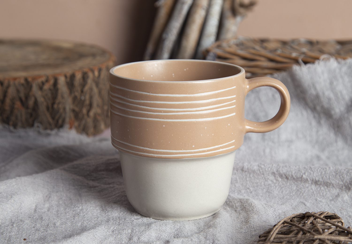 CHANGSHA HAPPY GO Ceramic Mugs with Silk Screen Printing and Makeup Clay, Stoneware | happygodinnerware.com