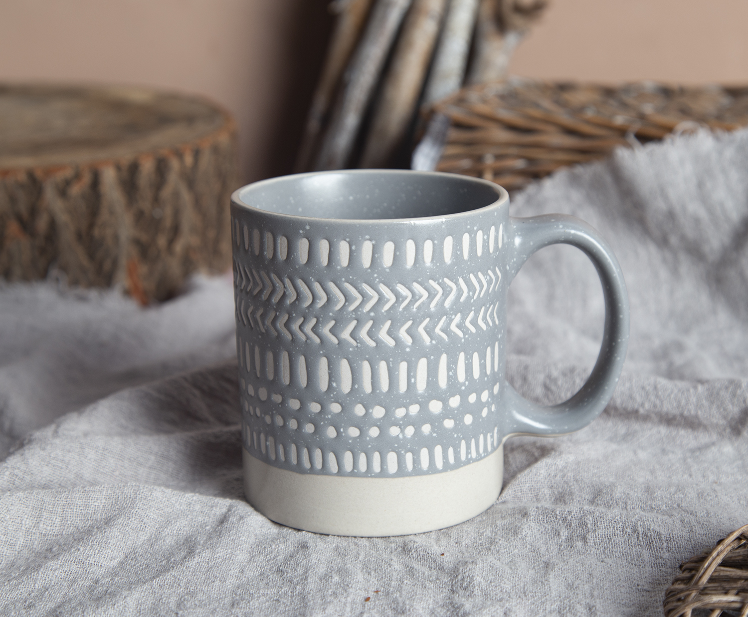 CHANGSHA HAPPY GO Ceramic Mugs with Silk Screen Printing and Makeup Clay, Stoneware | happygodinnerware.com