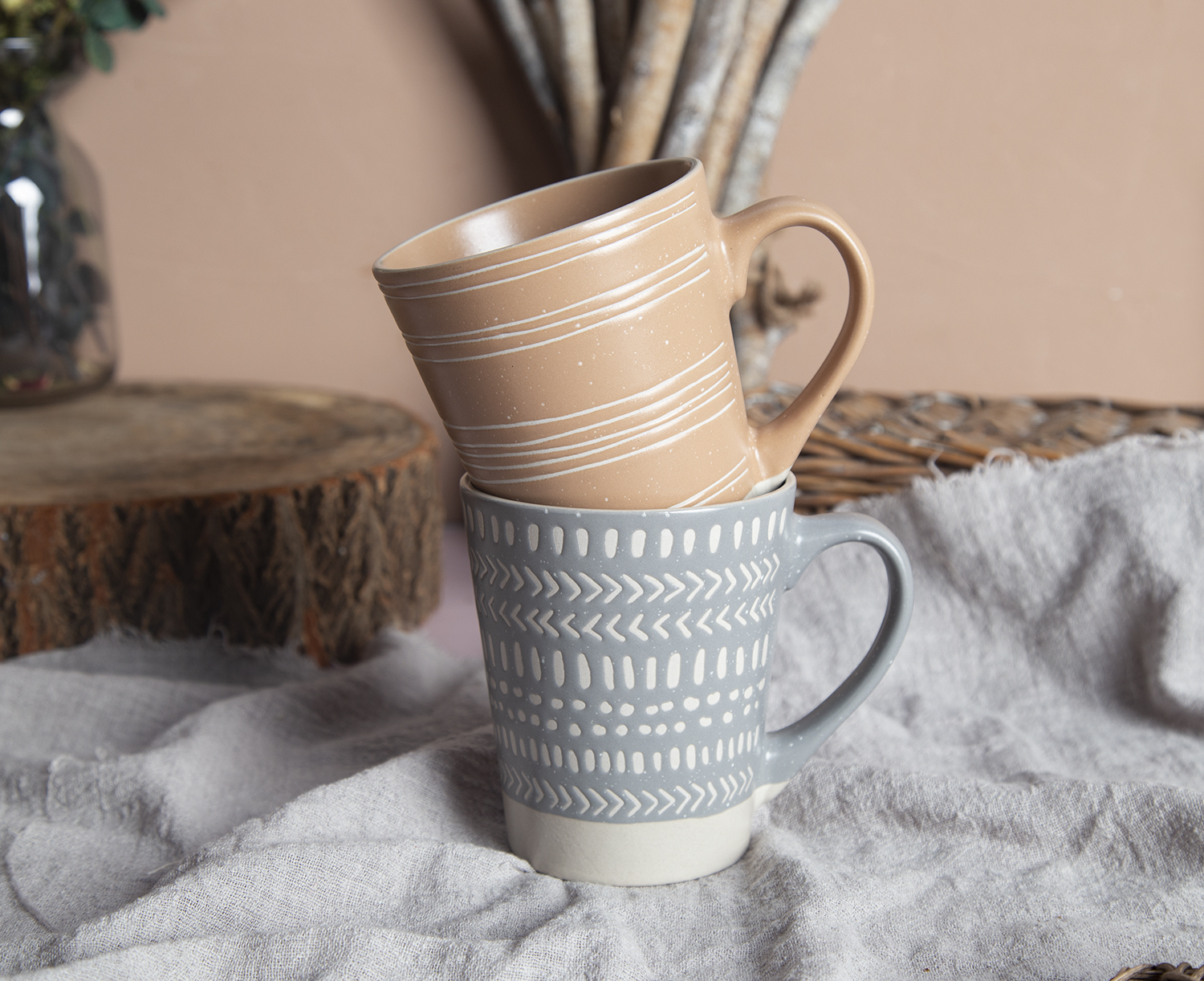 CHANGSHA HAPPY GO Ceramic Mugs with Silk Screen Printing and Makeup Clay, Stoneware | happygodinnerware.com