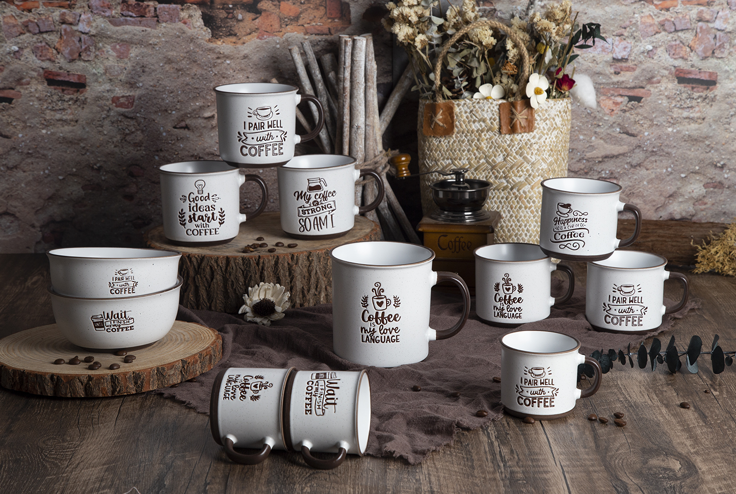CHANGSHA HAPPY GO Ceramic Mugs with Under-glaze Screen Printing and Glazed Handles, Stoneware | happygodinnerware.com