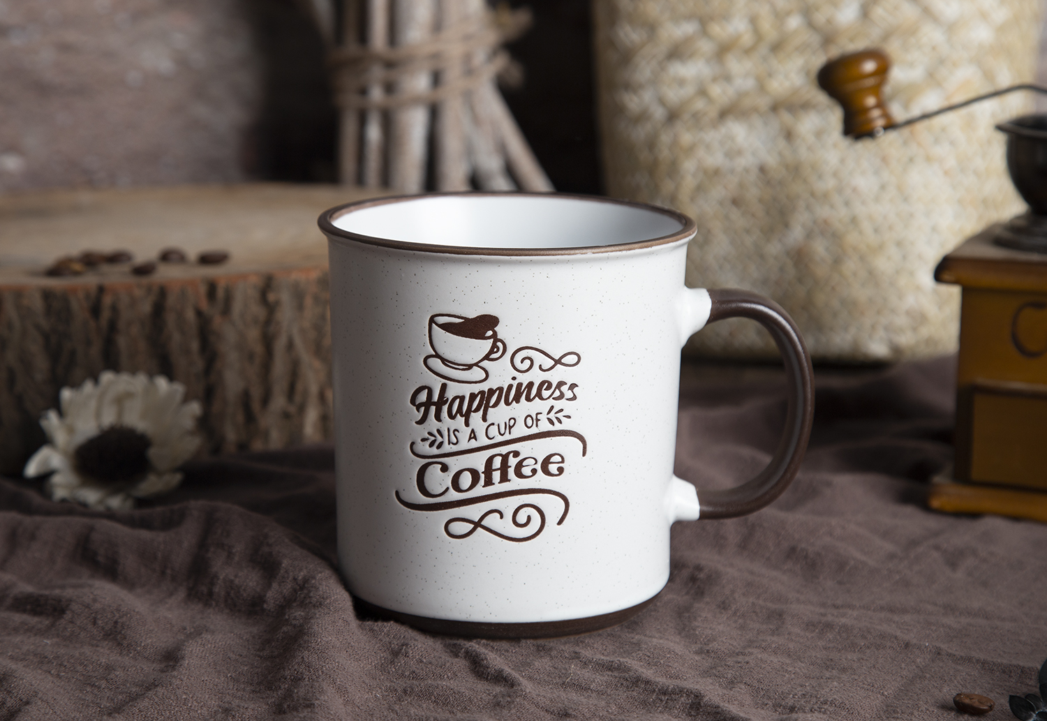 CHANGSHA HAPPY GO Ceramic Mugs with Under-glaze Screen Printing and Glazed Handles, Stoneware | happygodinnerware.com
