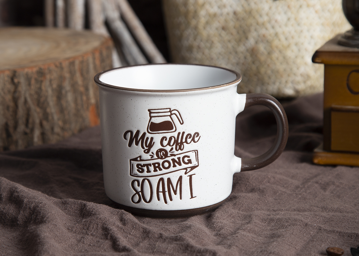 CHANGSHA HAPPY GO Ceramic Mugs with Under-glaze Screen Printing and Glazed Handles, Stoneware | happygodinnerware.com