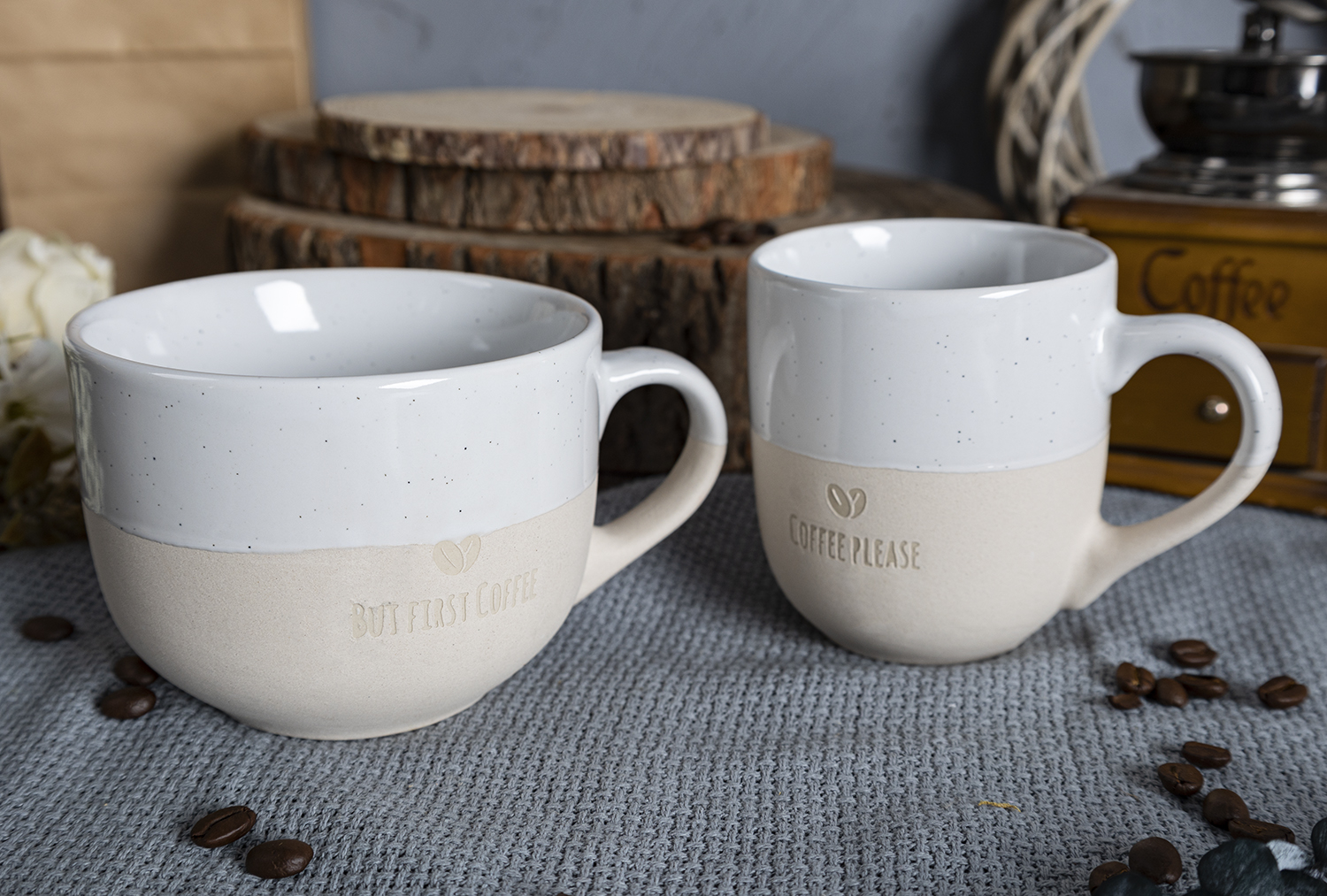 ​CHANGSHA HAPPY GO  Marine Style Stoneware Mug Collection with Navy Blue Glaze and Hand-Painted Nautical Patterns |happygodinnerware.com
